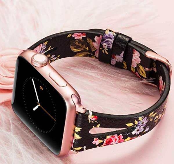 Wearlizer Apple Watch Armband mit Blumenmuster