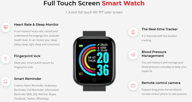 Kaizen-Smart-Watch-Funktionen