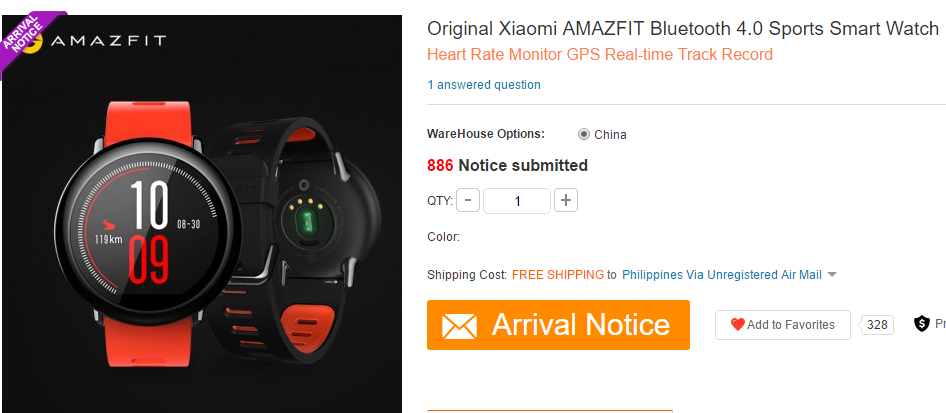 XIAOMI AMAZFIT Smartwatch 1