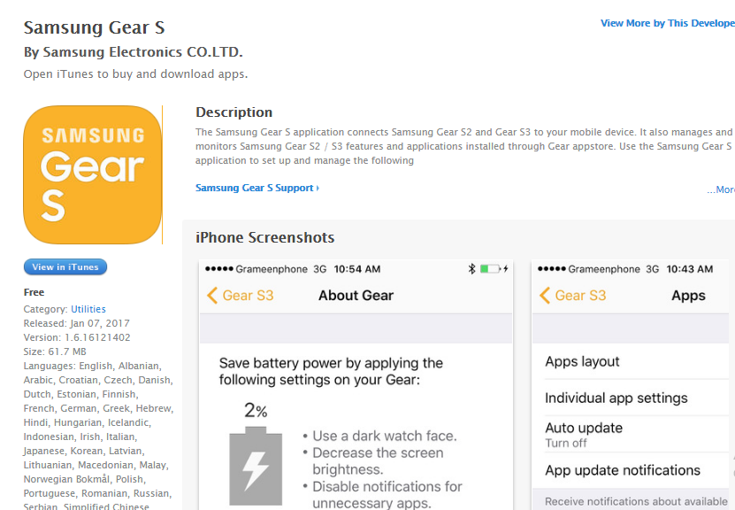 Ihre Gear S3, Gear S2 und Gear Fit sind jetzt mit iOS kompatibel