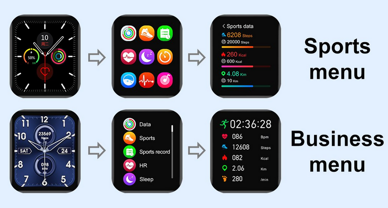 Menüs von No.1 DT X Smartwatch