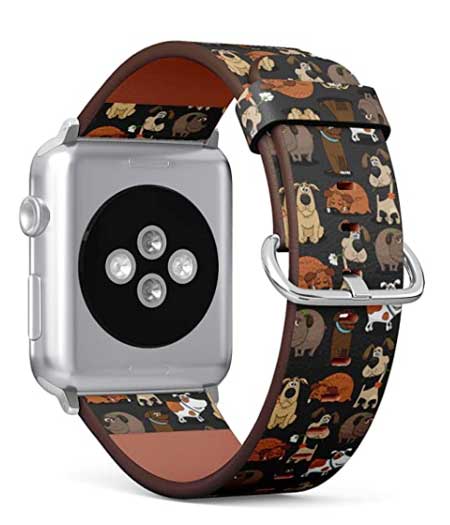Niedliches Apfel-Uhrenarmband mit Muster im Hundestil