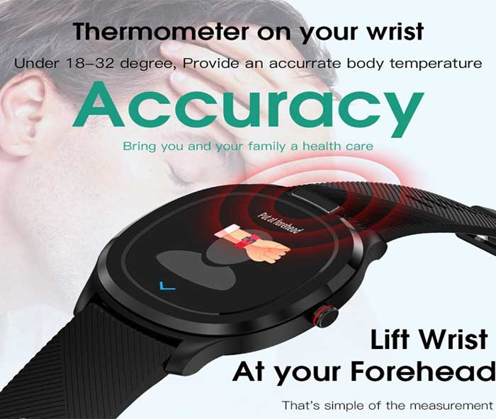 T01 Smartwatch mit Thermometer