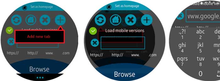 WebBrowser-App für Samsung-Smartwatches