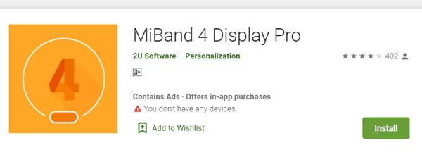 MiBand4 Display Pro von 2U Software