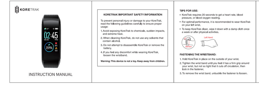 Fehlersuche KoreTrak Smartwatch – Benutzerhandbuch herunterladen