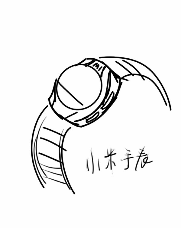 Xiaomi-Smartwatch-Skizze