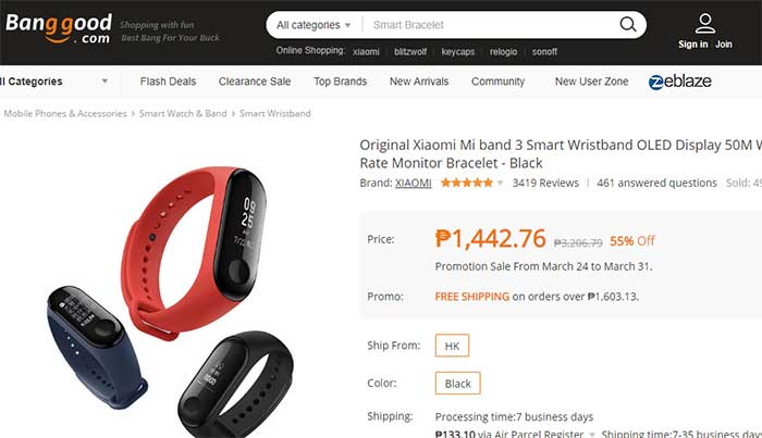 Xiaomi Mi Band 3 Gutscheincode bei Banggood.com